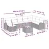 8 Izstrādājumu Dārza Dīvānu Komplekts Ar Spilveniem Brūnā Poli Rattan Vidaxl