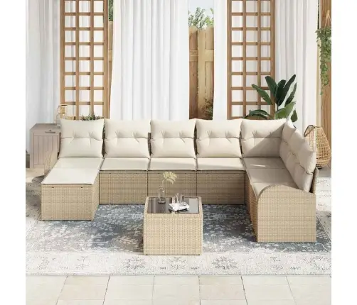 9 Daļu Dārza Dīvānu Komplekts Ar Spilveniem Brūnā Poliratanā Vidaxl