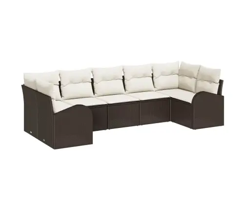 Aia Diivanikomplekt Padjaga 7 Pcs Pruun Polü Rattan