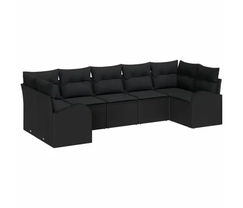 Aia Diivanikomplekt Padjaga 7 Pcs Must Polü Rattan