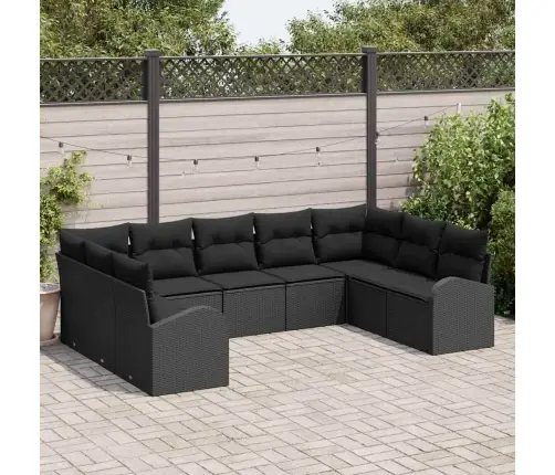 Diivanikomplekt Padjaga Must Polü Rattan