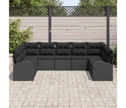 Diivanikomplekt Padjaga Must Polü Rattan