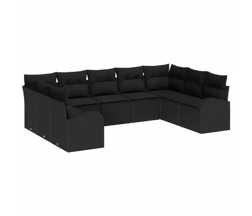 Diivanikomplekt Padjaga Must Polü Rattan