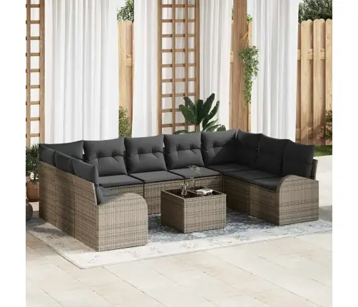 9 Gabalu Dārza Dīvānu Komplekts Ar Spilveniem Melnā Poli Rotangpalmas Vidaxl