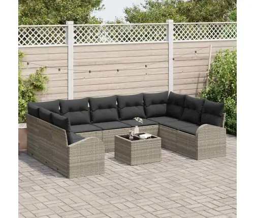 Diivanikomplekt Padjaga 10 Pcs Helehall Polü Rattan