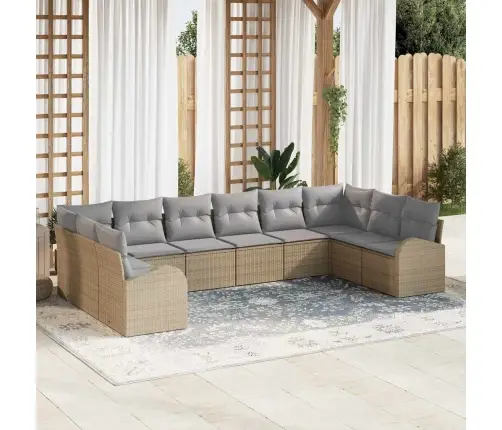 Diivanikomplekt Padjaga 10 Pcs Beež Polürottang