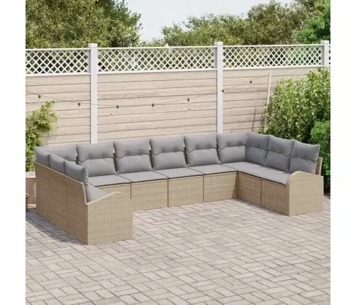 Diivanikomplekt Padjaga 10 Pcs Beež Polürottang