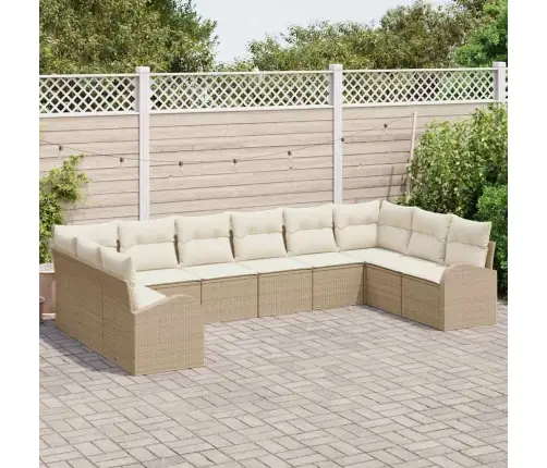 Diivanikomplekt Padjaga 10 Pcs Beež Polürottang