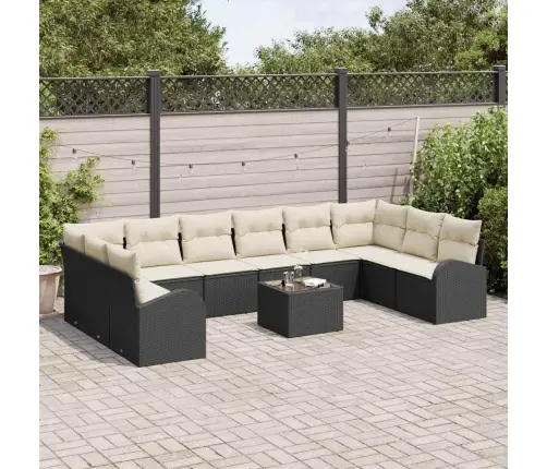 10 Daļu Dārza Dīvānu Komplekts Ar Spilveniem Brūnā Poli Rotangpalma Vidaxl