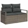 Sodo Sofų Rinkinys 7 Pcs Pilka 55 X 55 X 37 Cm Poliratanas