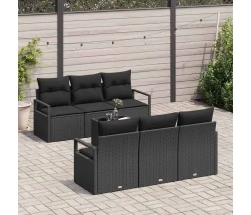 Diivanikomplekt 7 Pcs Must Polürotang