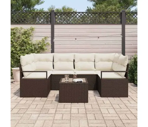 Sofos Komplektas 7 Pcs Ruda Ir Grietinėlė Poliratanas