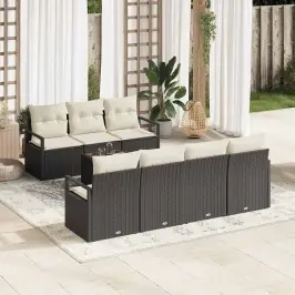 Aia Diivanikomplekt 8 Pcs Must Ja Kreem 55 X 55 X 37 Cm