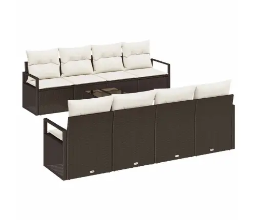 Sofos Komplektas 7 Pcs Ruda Ir Grietinėlė Poliratanas