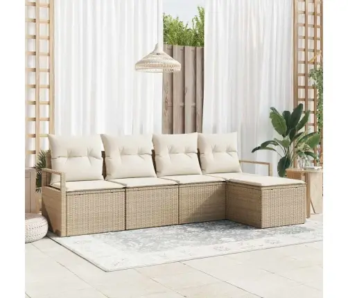 Sofos Komplektas 5 Pcs Smėlio Poliratanas