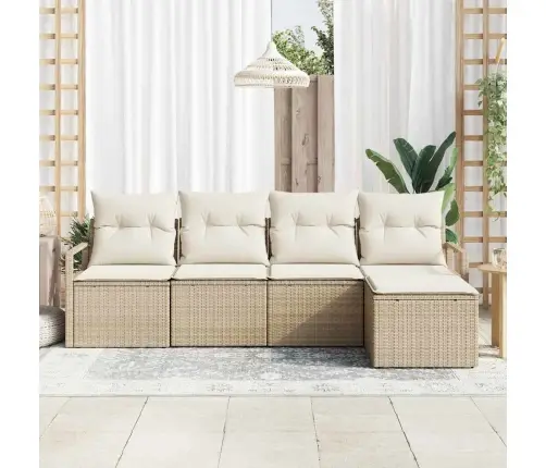 Sofos Komplektas 5 Pcs Smėlio Poliratanas