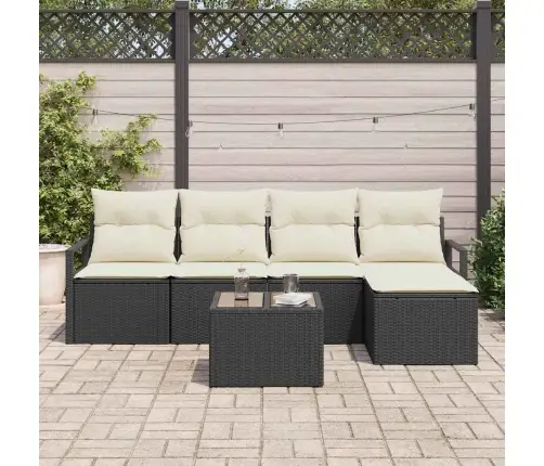 5 Daļīgu Dārza Dīvānu Komplekts Ar Spilveniem Brūnās Polietilēna Rotangpalmas Vidaxl