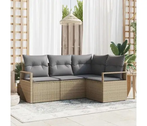 Diivanikomplekt 4 Pcs Beež Polürotang