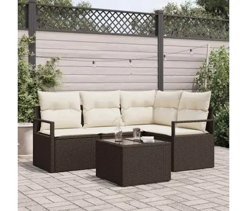 4 Daļu Dārza Dīvānu Komplekts Ar Spilveniem Pelēks Poli Rotangpalma Vidaxl