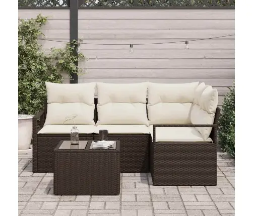 4 Daļu Dārza Dīvānu Komplekts Ar Spilveniem Pelēks Poli Rotangpalma Vidaxl