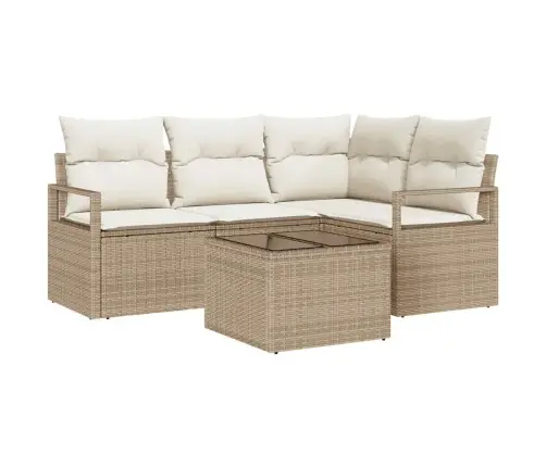 Sofos Komplektas 5 Pcs Smėlio Poliratanas