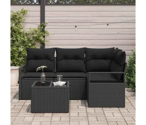 5 Gabalu Dārza Dīvānu Komplekts Ar Spilveniem Bežā Polyrattan Vidaxl