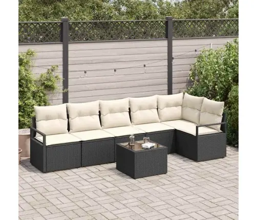 6 Daļu Dārza Dīvānu Komplekts Ar Spilveniem Brūna Polietilēna Rotangpalma Vidaxl