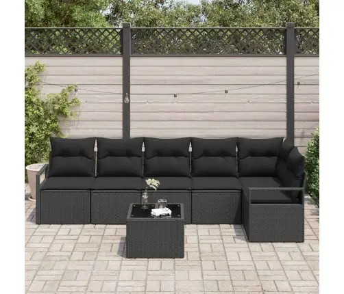 7 Daļu Dārza Dīvānu Komplekts Ar Spilveniem Bēšā Poli Rotangpalma Vidaxl