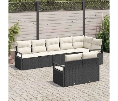 Diivanikomplekt 8 Pcs Must Polürotang