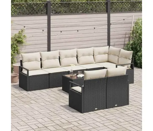 8 Daļu Dārza Dīvānu Komplekts Ar Spilveniem Brūnā Polietilēna Rotangpalmas Vidaxl