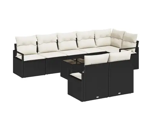 8 Daļu Dārza Dīvānu Komplekts Ar Spilveniem Brūnā Polietilēna Rotangpalmas Vidaxl