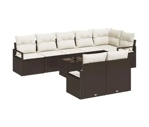 8 Gabalu Dārza Dīvānu Komplekts Ar Spilveniem Pelēkā Poli Rotangpalma Vidaxl