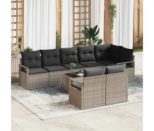 8 Daļīgs Dārza Dīvānu Komplekts Ar Spilveniem Melnā Poli Rotangpalmas Vidaxl