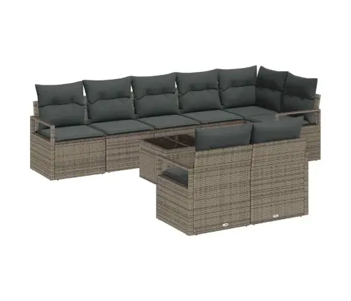 8 Daļīgs Dārza Dīvānu Komplekts Ar Spilveniem Melnā Poli Rotangpalmas Vidaxl