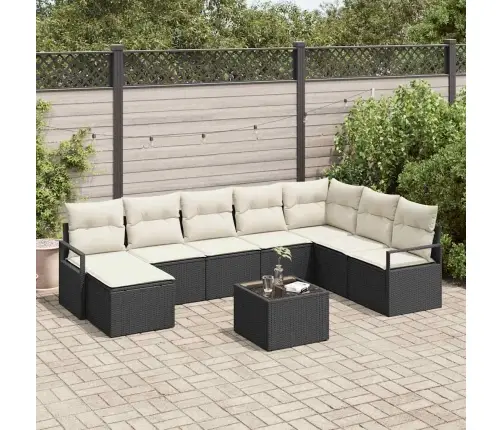 8 Daļu Dārza Dīvānu Komplekts Ar Spilventiņiem Brūnā Poli Rotangpalmas Vidaxl