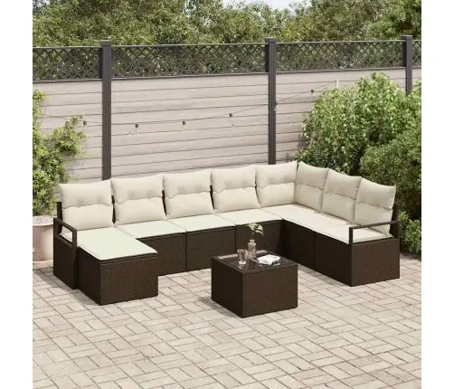 Diivanikomplekt Padjaga 9 Pcs Pruun Polürotang