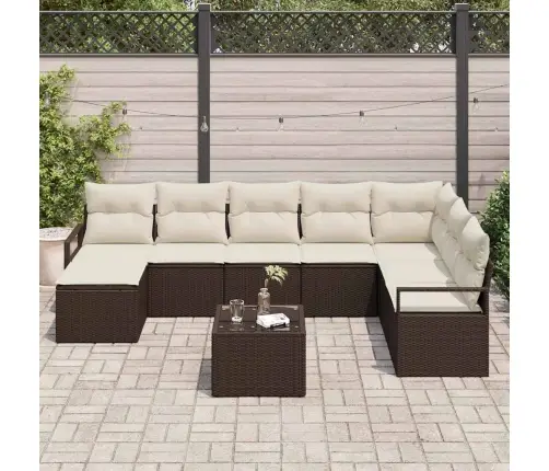 Diivanikomplekt Padjaga 9 Pcs Pruun Polürotang