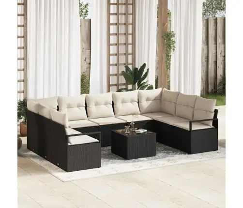 9 Gabalu Dārza Dīvānu Komplekts Ar Spilveniem Brūnā Poli Rotangpalmas Vidaxl