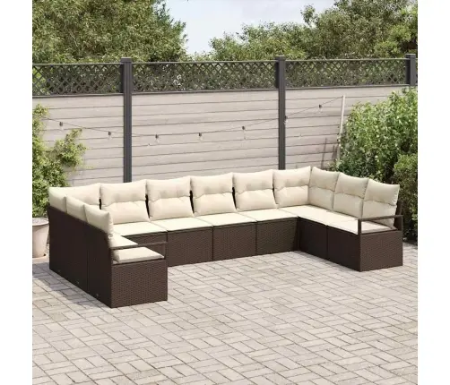 Diivanikomplekt Padjaga 10 Pcs Pruun Polürotang