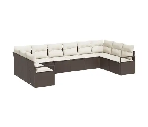 Diivanikomplekt Padjaga 10 Pcs Pruun Polürotang