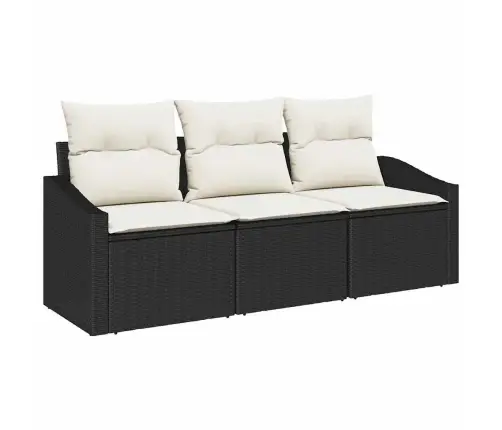 Diivanikomplekt Padjaga 3 Pcs Must Polürotang