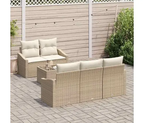 Sodo Sofų Rinkinys 6 Pcs Bežinė Ir Kreminė 55 X 55 X 37 Cm