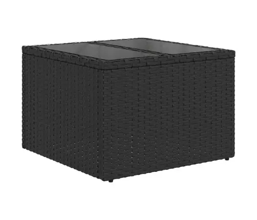 Sodo Sofų Rinkinys Su Pagalve 7 Pcs Juoda 55 X 55 X 37 Cm