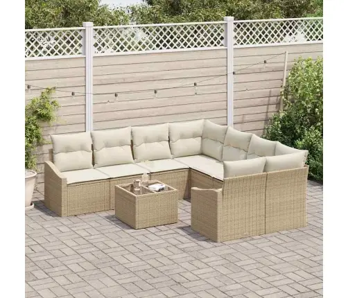 Dārza Dīvānu Komplekts 9 Pcs Bēšs Un Krēms 55 X 55 X 37 Cm Vidaxl