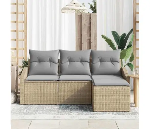 Aia Diivanikomplekt 4 Pcs Beež Polürooster