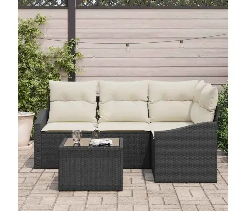 4 Gabalu Dārza Dīvānu Komplekts Ar Spilveniem Brūns Poli Rotangpalma Vidaxl