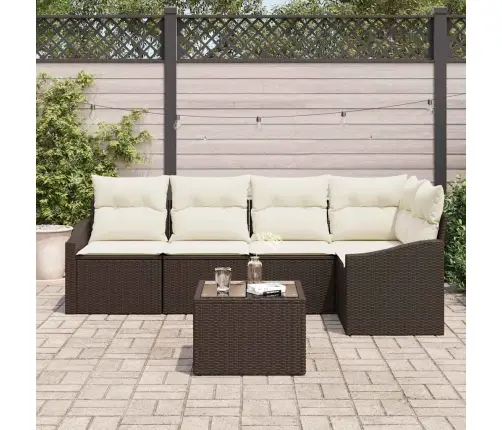 Diivanikomplekt Padjaga 6 Pcs Pruun Polürotang