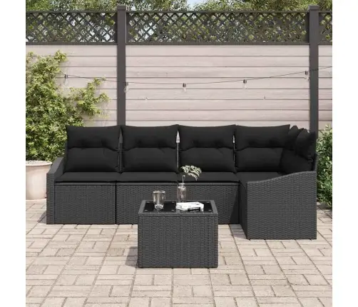 6 Gabalu Dārza Dīvānu Komplekts Ar Spilveniem Bežā Krāsā Poliratanā Vidaxl