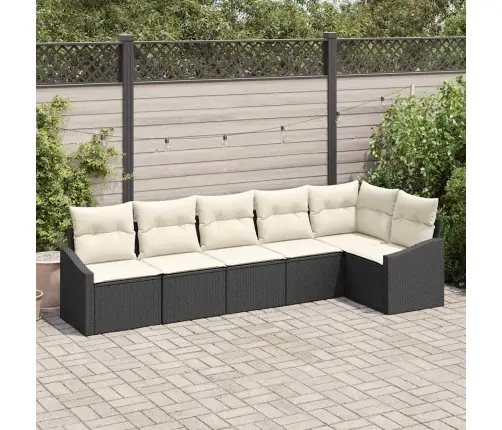 Diivanikomplekt Padjaga 6 Pcs Must Polürotang