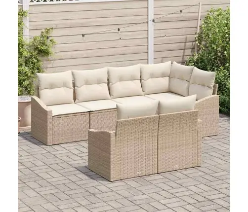 Aia Diivanikomplekt 7 Pcs Beež Polürooster Aia Diivanikomplekt 7 Pcs Beež Polürooster